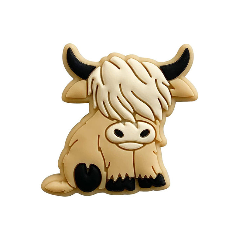 Wholesale of 20PCS/PACK Highland Cattle Silicone Beads